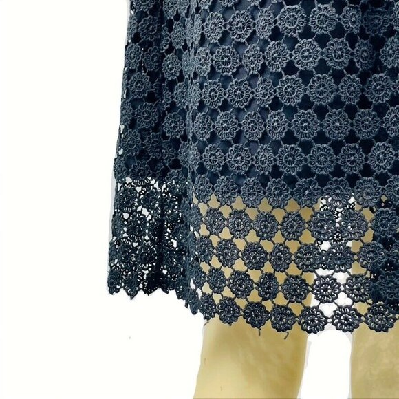 Anthropologie ERI + ALI Morea Black Crocheted Fit and Flare Dress Size 2P - Picture 5 of 11